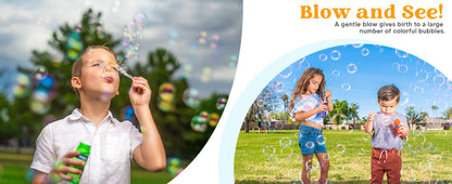 Bubble Bottles with Wands 6 12 or 24 Pack – 4oz Bubble Solution Kids Party Favors for Birthday Goodie Bags, Outdoor Summer Play, Wedding Send-Off Favors & Classroom Giveaways
