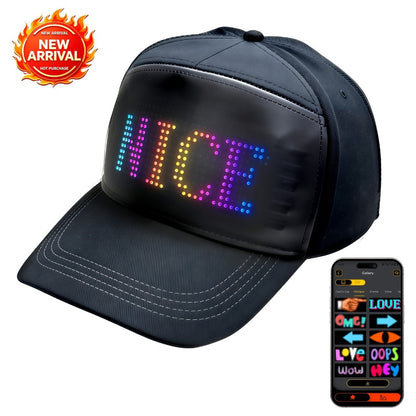 LED Party Hat App Controlled Programmable Light Up Hat – Custom Text Music Images for Rave Club Dance Halloween 4th of July Festival, Cool Gift for Boys Girls Men Women