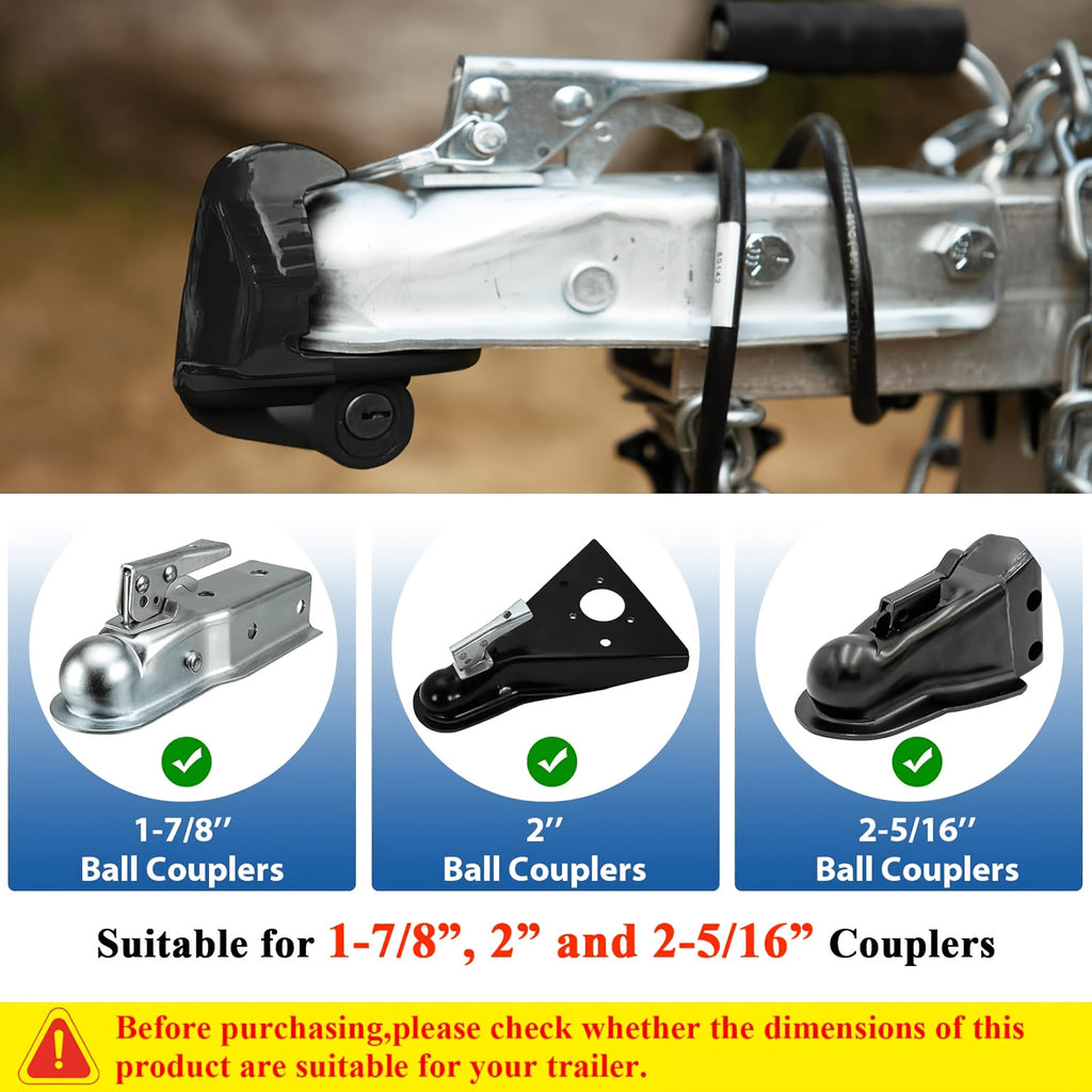 Tow Hitch Lock, 1pc/2pcs Heavy-duty Trailer Lock, Universal Size, Compatible with 1/8-inch, 2-5/16-inch, And 2-ball Hitch Locks, Adjustable Design, Made Of High-quality Aluminum Alloy, Rust- And Corrosion-resistant, Tamper-proof And Cut-resistant