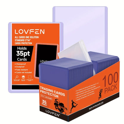 Card Top Loaders and Sleeves 200ct – 100 Hard Plastic 3x4 Top Loaders + 100 Soft Penny Sleeves for Baseball Football Pokemon MTG Sports Trading Card Protectors, Bulk Card Collector Bundle Gift