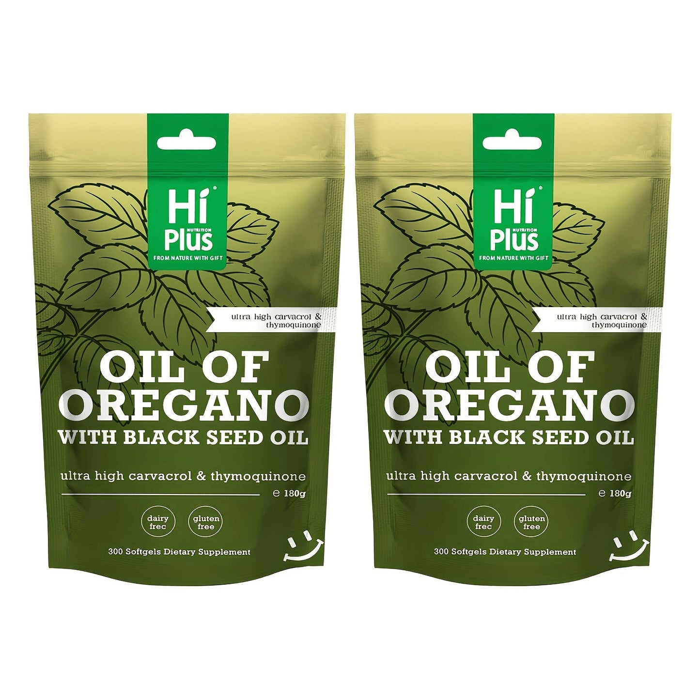 Oregano Oil Black Seed Oil Softgels 2-in-1 Immune Support — 4x Strength Carvacrol 200mg Thymoquinone | Plant-Based Antioxidant Antimicrobial & Respiratory Health | 300 Capsules