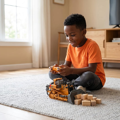 RC Construction Vehicle Set 2/3/4pcs – 2.4GHz 11-Channel Remote Control Excavator Dump Truck Bulldozer Alloy Engineering Toy for Boys Kids Ages 6+, Best Birthday Christmas Gift
