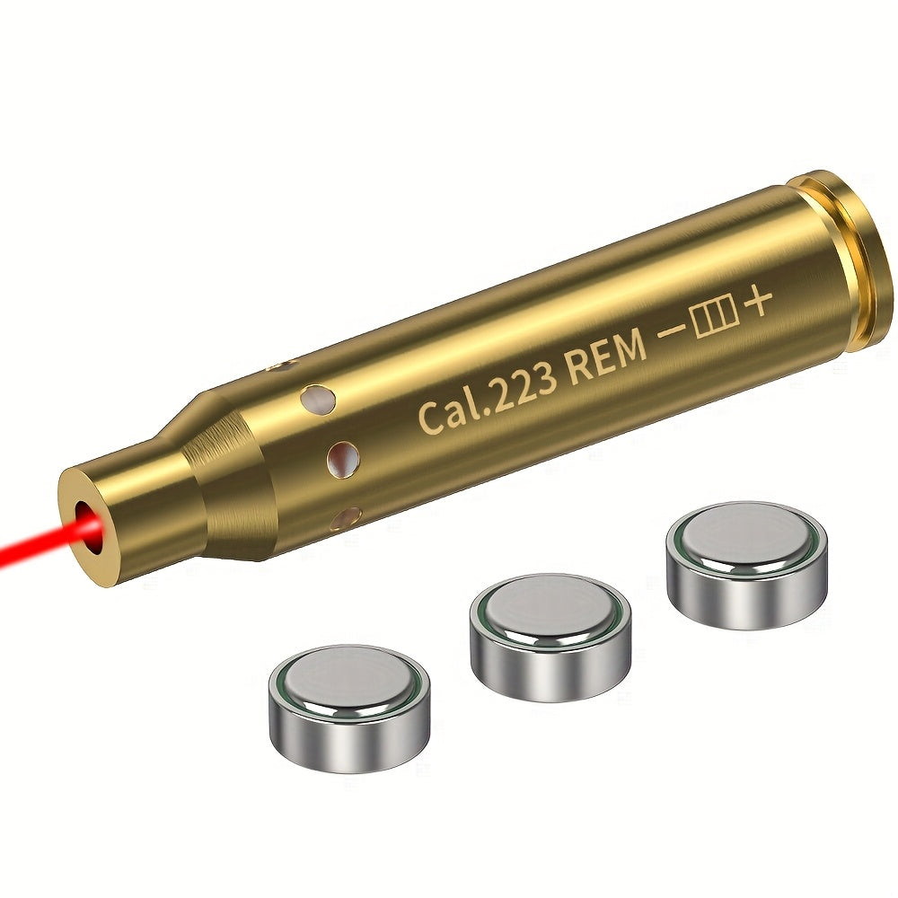 Red Laser Bore Sighter Multi-Caliber Firearms Calibration Tool 9mm 45ACP 308Win 223Rem 12GA 7.62 38SPL 44Mag Battery Included for Shooting Range