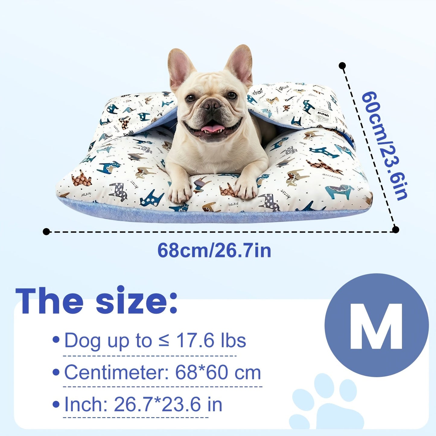 Breathable Washable Dog Bed Mattress – All-Season Pet Mat with Removable Cover & Non-Slip Bottom for Small, Medium & Large Dogs | Cute Animal Patterns