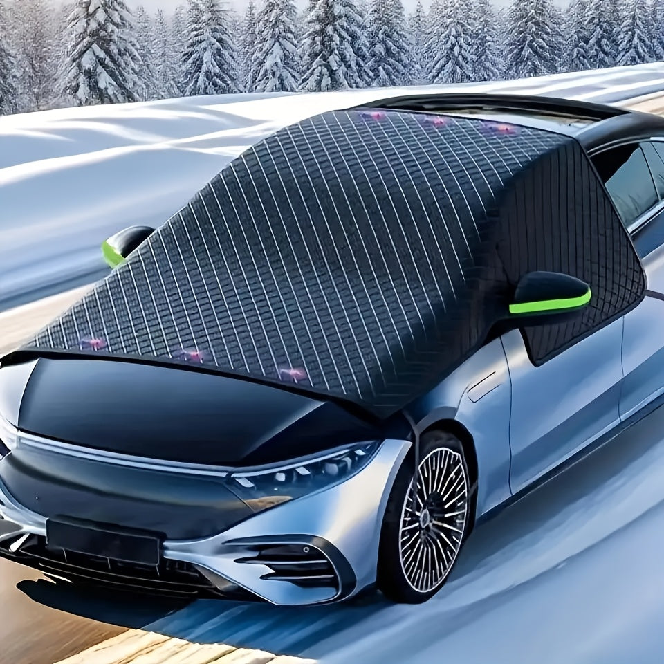 For All-Weather Windshield Cover with UV Protection And Snow Shield - Heavy-Duty Oxford Cloth Car Windshield Protector, Suitable for All Vehicles, Winter Snow And Sunshade Cover, Scratch-Resistant And Durable, Ideal for Year-Round Use