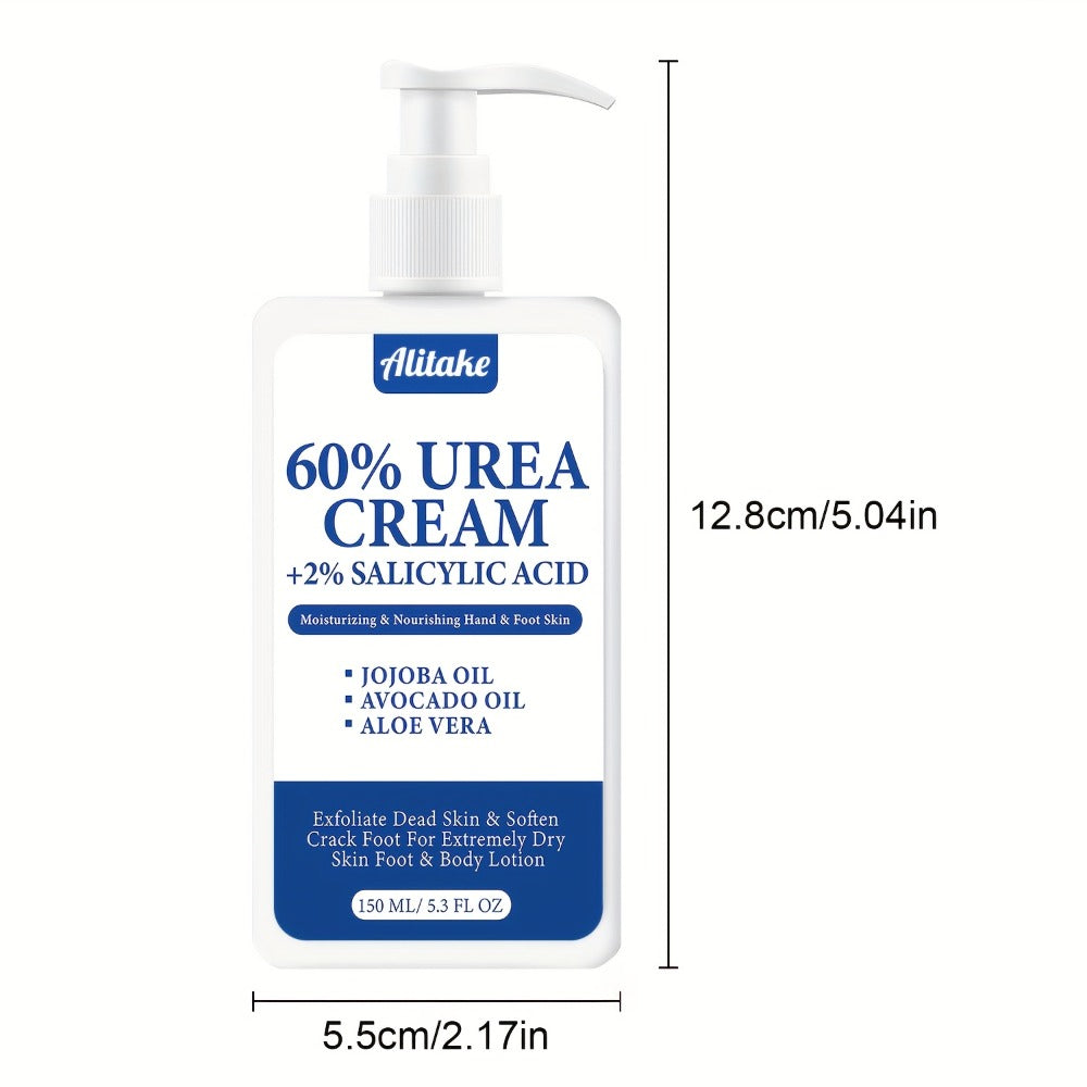 Clinical Strength 60% Urea Foot Cream with Salicylic Acid, Shea Butter & Avocado Oil 150ml | Cracked Heel Repair, Callus Remover & Deep Moisturizer for Dry Rough Skin | Women & Men