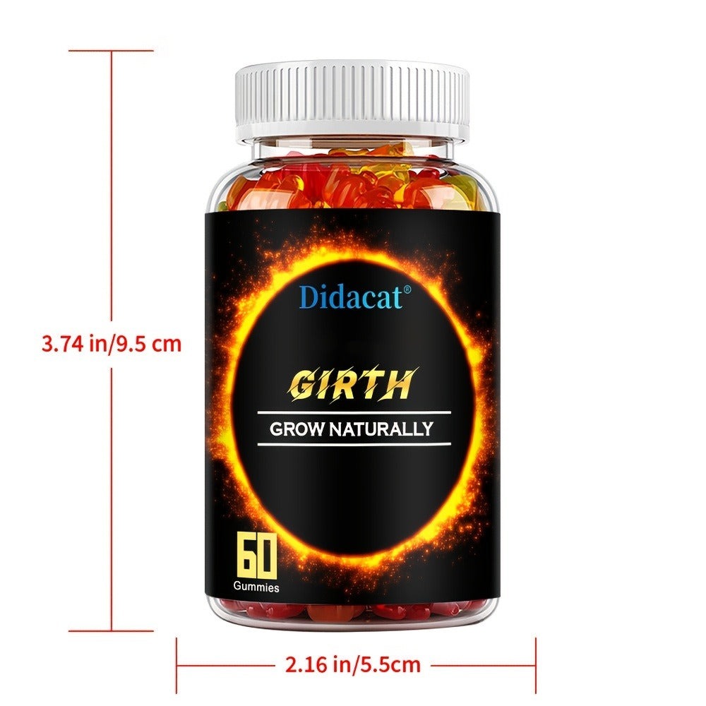 Ashwagandha Gummies for Men — GIRTH Male Vitality & Energy Supplement with KSM-66 Ashwagandha for Strength, Stress Relief & Hormonal Balance | Natural Performance Boost | 60 Gummies Per Bottle | 1 or 3 Pack