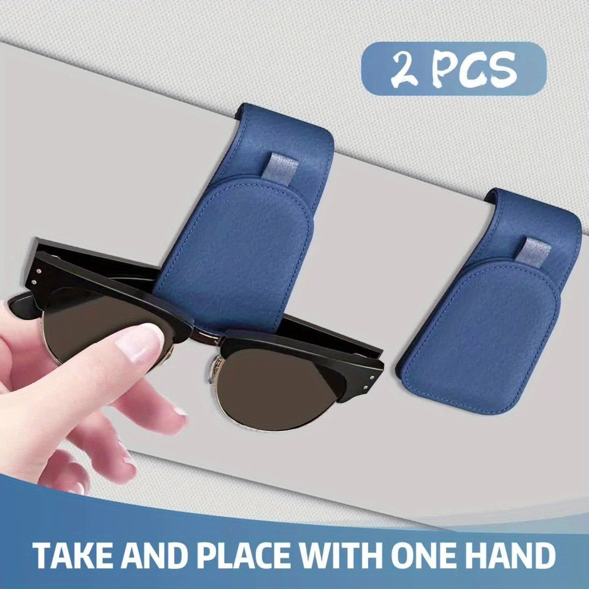 2pcs Sotfamily Sunglass Holder for Car Cloth Magnetic Glasses Clip for Car Visor Glasses Holder Clip for Car