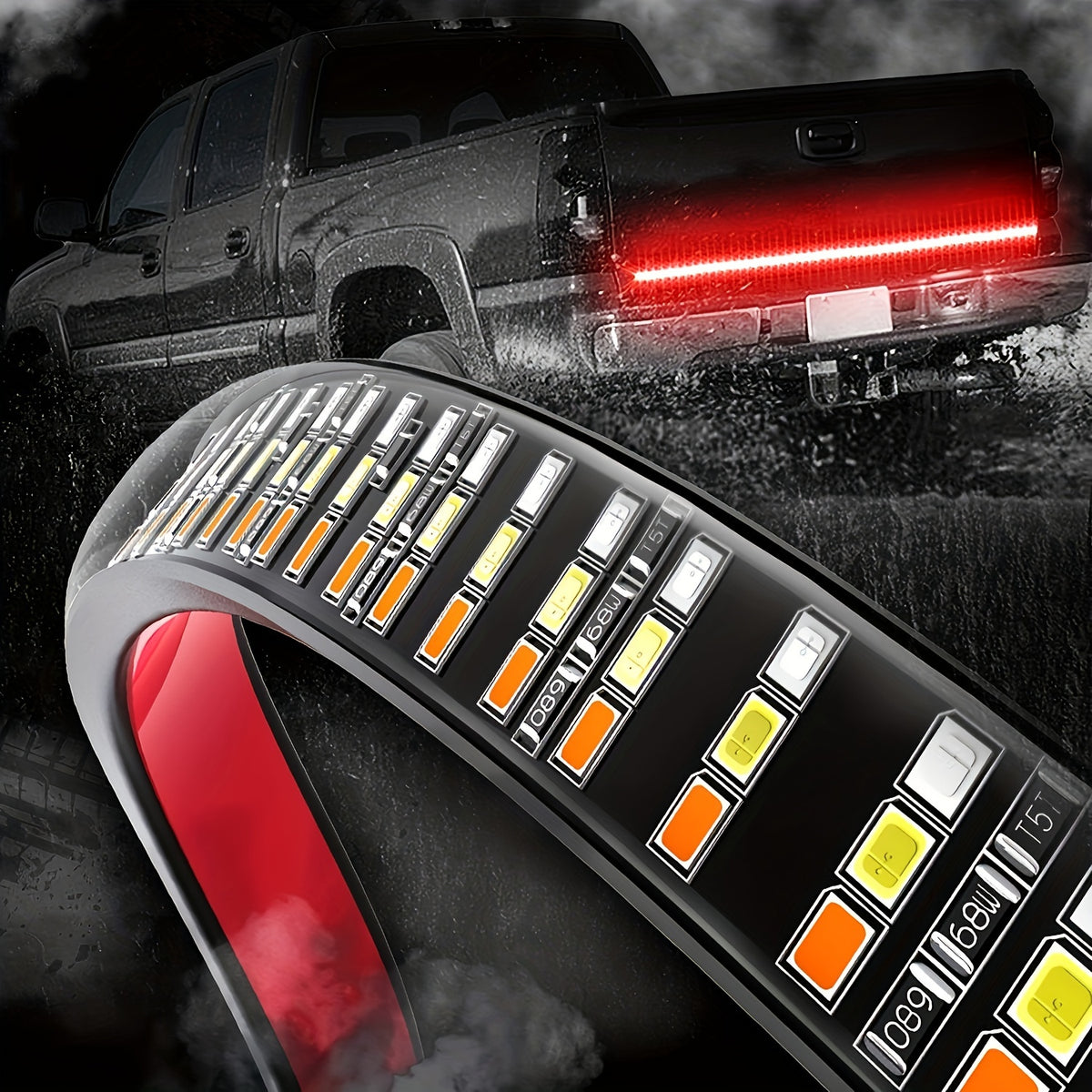 60 Inch LED Rear Parts Light Bar - Flowing LED Decorative Light, 12V, Battery Not Included