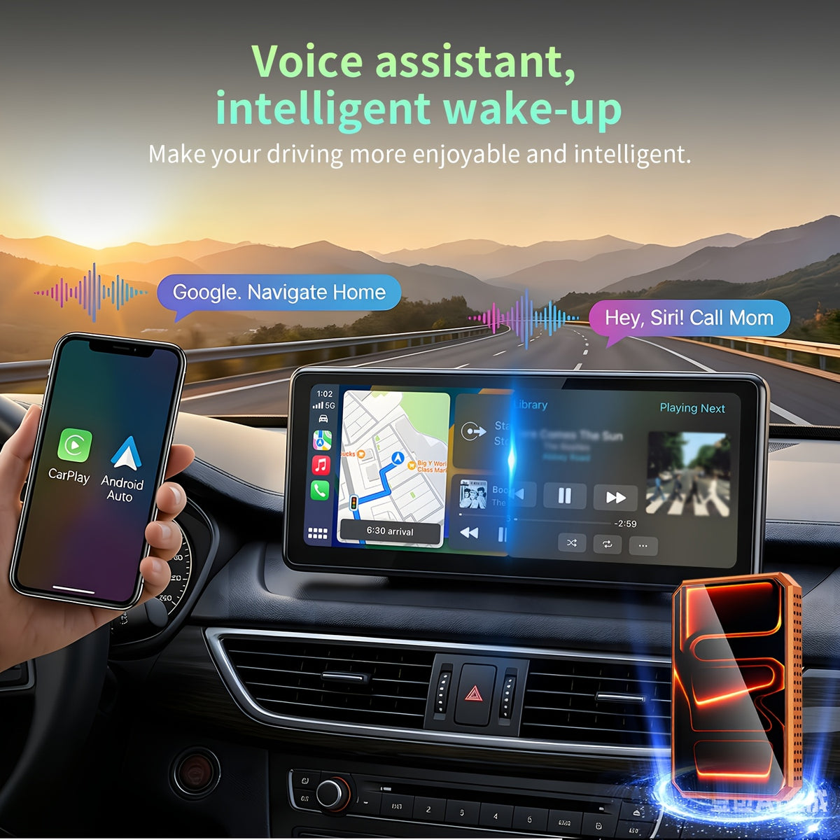 3-in-1 Wireless CarPlay Multimedia Box - Stream Netflix, YouTube & TikTok, USB Media Support, Plug & Play, Compatible with Factory Wired IOS CarPlay & Android Auto.Note: Wireless CarPlay Requires IOS 10 or Later and Is Compatible with Vehicles