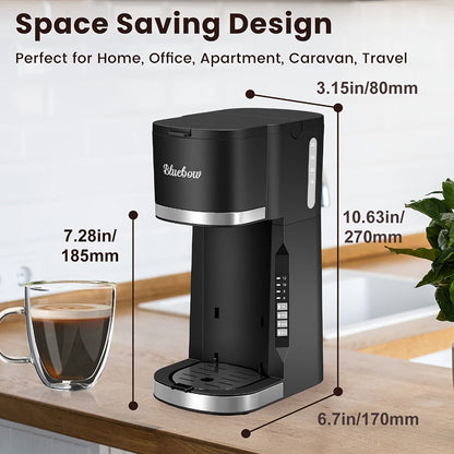 Single Serve Coffee Maker 3-in-1 – Hot & Iced Coffee Machine Compatible with K-Cup Pods, Ground Coffee & Tea, 6-12 oz Brew Sizes, Iced Tea Maker, Compact Countertop Brewer – Black (CM6080/CM6070)
