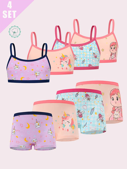 Girls' Camisole & Boxer Set - 8-Piece Animal Print