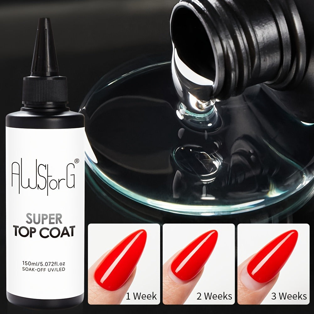 Gel Nail Top Coat 15ml Super Glossy & Matte Soak-Off LED Gel Polish Base Coat — Long-Lasting Salon Manicure Functional Gel Varnish for Home & Nail Salon Use