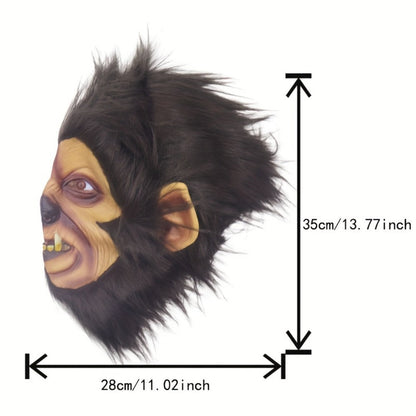 Hairy Beast Latex Masquerade Mask for Men – Natural Latex Full Face Halloween Costume Mask for Themed Party Cosplay Masquerade Ball Scary Dress Up, Cool Dashing Design Hand Washable