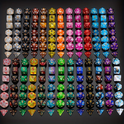 DND Dice Set 182pcs 26 Colors – Complete Polyhedral Dice with Flannel Bag D20 D12 D10 D8 D6 D4 for Dungeons and Dragons RPG MTG Tabletop Games Gift for Gamers