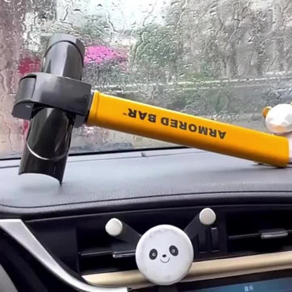 Universal Car Steering Wheel Lock Anti-Theft T-Bar – Heavy-Duty Thick Steel, Cut-Resistant, Computer-Coded Crescent Cylinder, Stops Keyless Entry Robbery, Fits All Vehicles, Includes 2 Keys