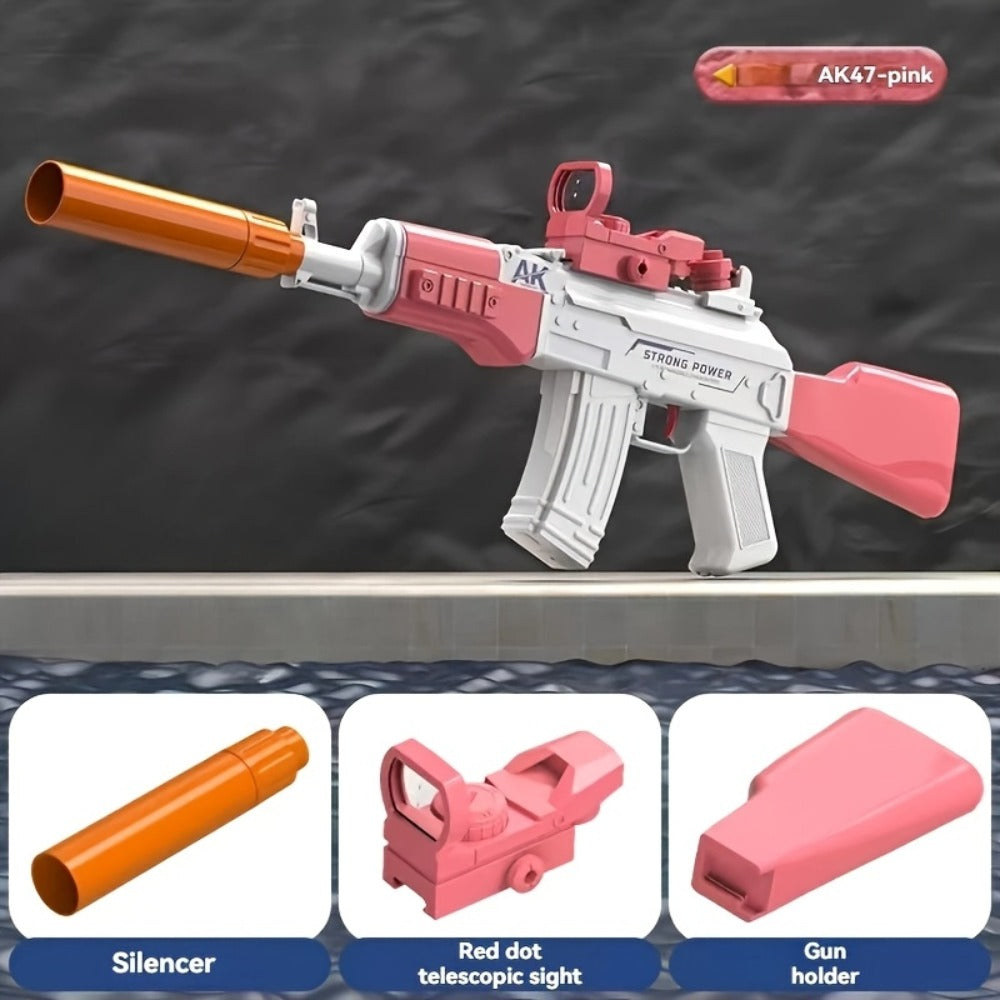 Automatic High-Capacity Electric Water Gun Ultra Long Range Powerful Motorized Squirt Blaster Continuous Spray for Kids Adults Pool Backyard Beach Summer Battle