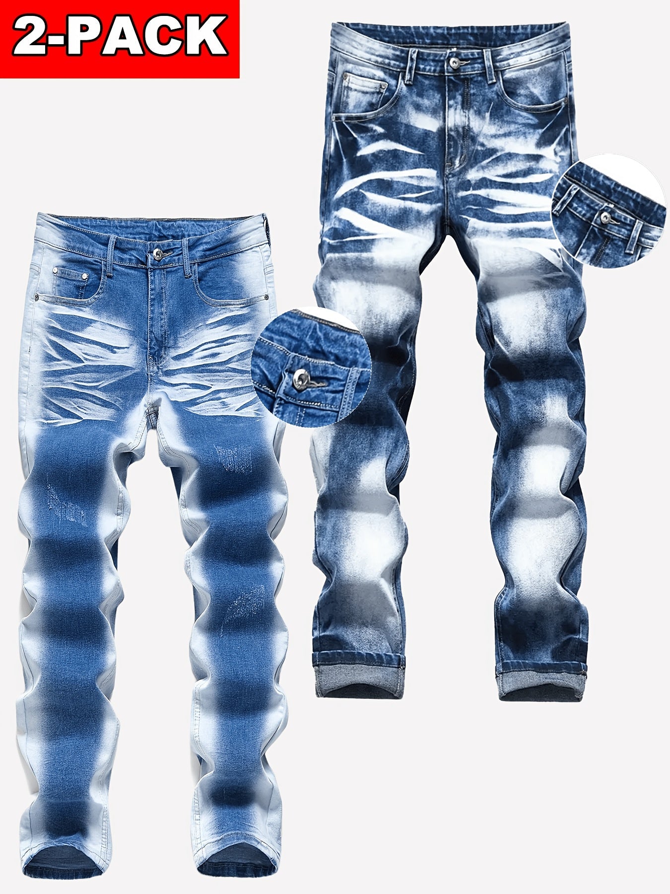 Men's Slim Fit Jeans - Vintage Wash Clean Finish