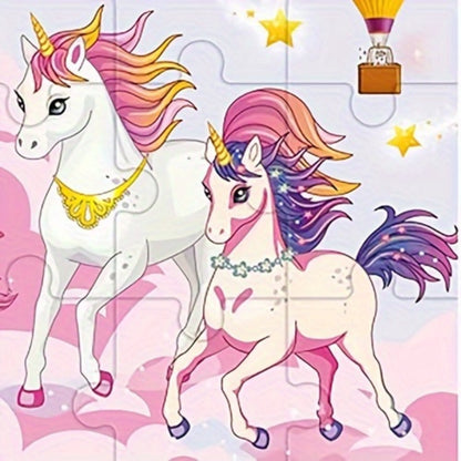 Magnetic Puzzle Book for Girls 3 4 5 6 – 3-in-1 Unicorn Mermaid Princess Travel Puzzles, 20 Pieces Folding Magnetic Jigsaw for Toddlers, Road Trip Car Airplane Activity, Birthday Gift for Little Girls