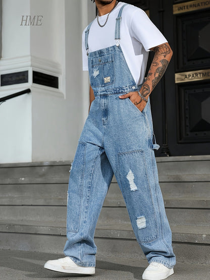 Men's Denim Overalls - Pocket Detail 907237