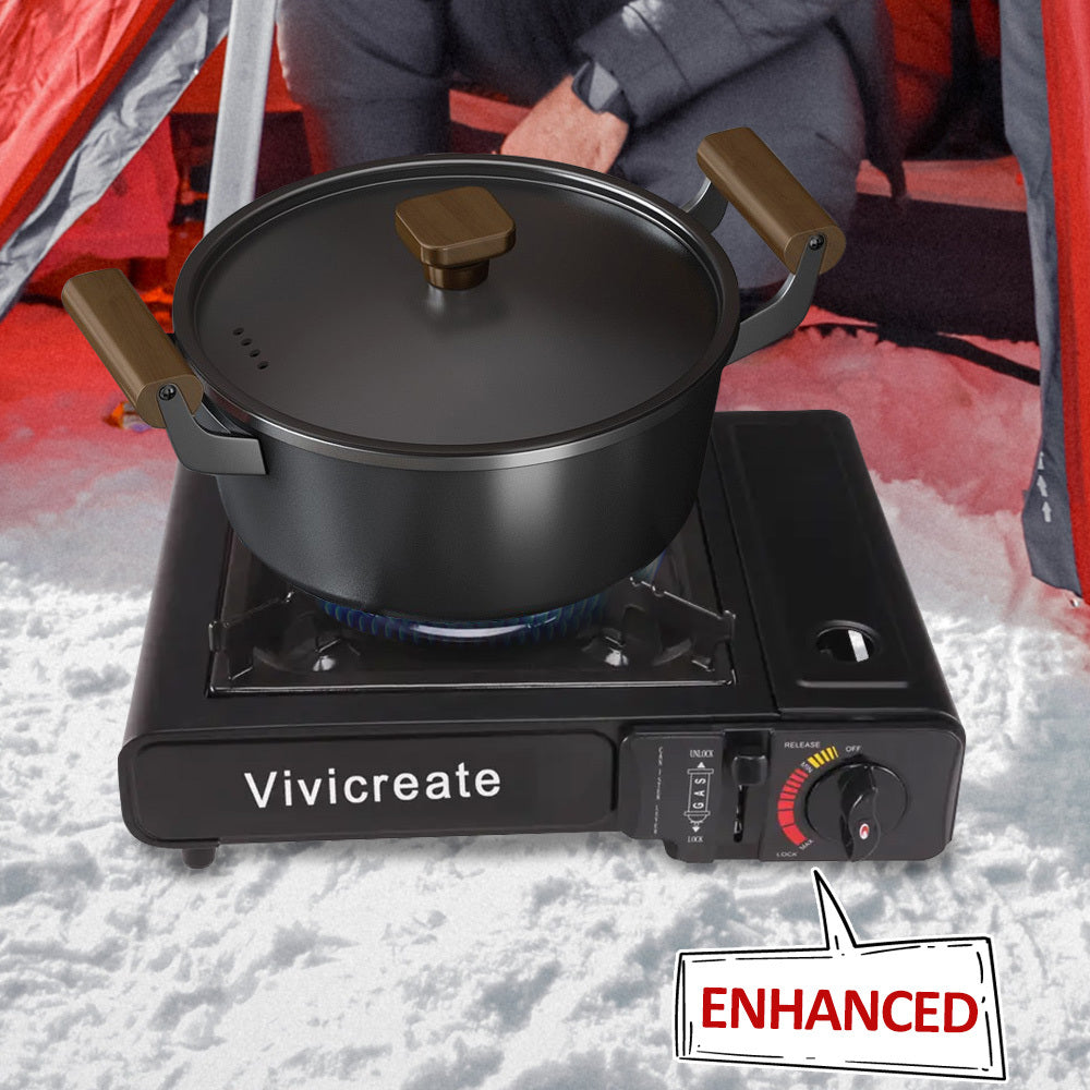 Portable Butane Camping Stove Single Burner – Compact Gas Cooker with Carrying Bag for Outdoor Cooking, Camping, Hiking, Fishing, Picnics & Korean BBQ | 2 Colors