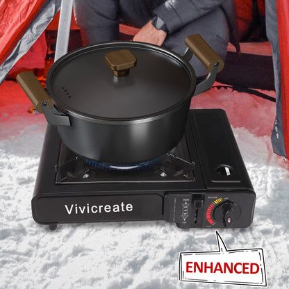 Portable Butane Camping Stove Single Burner – Compact Gas Cooker with Carrying Bag for Outdoor Cooking, Camping, Hiking, Fishing, Picnics & Korean BBQ | 2 Colors
