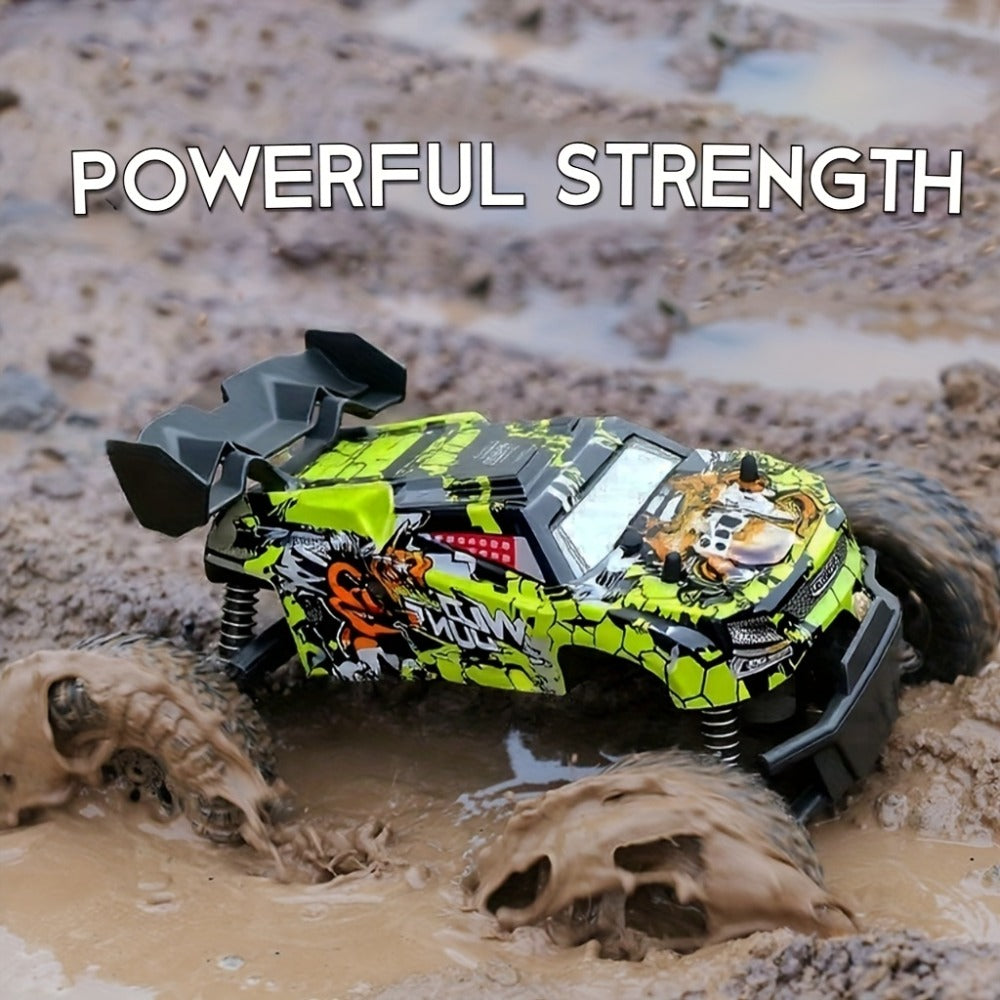 Drop-Proof High-Speed RC Off-Road Car for Boys – 2.4GHz Impact-Resistant All-Terrain Remote Control Vehicle, Rechargeable RC Car Gift for Boys Ages 3 4 5 6 7 Birthday Christmas (Green)