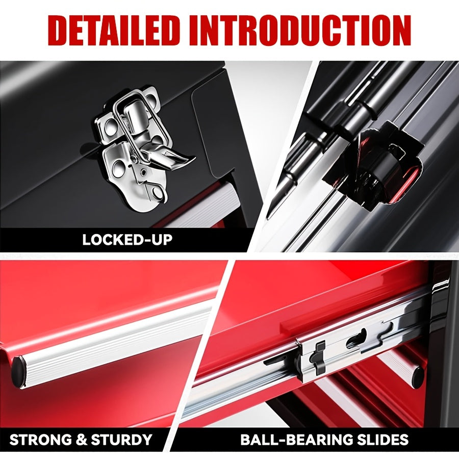 BOURVILL 52+1/108/321pcs Three-Drawer Hardware Tool Storage Box | Portable Self-Locking Toolbox | Automotive Repair Tool Set | Ideal for Organizing And Storing Hardware | Suitable for Automotive, Motorcycle, And Home Repair Work