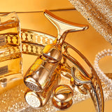 03 Golden Multifunctional Beauty Massager with 3 Replacement Heads for Face + Neck + Eyes