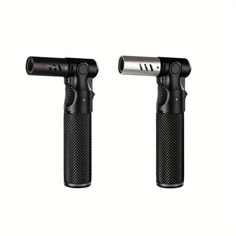 Windproof Torch Lighter – Refillable Jet Flame Butane Lighter with 360° Inverted Ignition, 1800°C High Temp Blowtorch, Flame Size Adjustment, Portable for Camping, BBQ, Welding, Soldering (Butane Not Included)