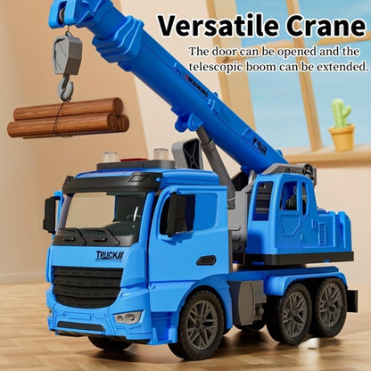 Inertia Crane Truck Toy for Kids - Large Engineering Vehicle with Telescopic Arm, Interactive Track & Double Doors, Construction Toy for Boys Ages 3+, Birthday Christmas Easter Gift