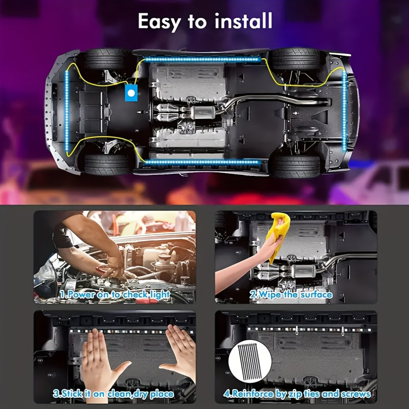External LED with App Control, Atmosphere Decorative Kit, Multiple Scene Modes, with App Control And Wireless Control, Light, Compatible with Cars, Trucks, Suvs