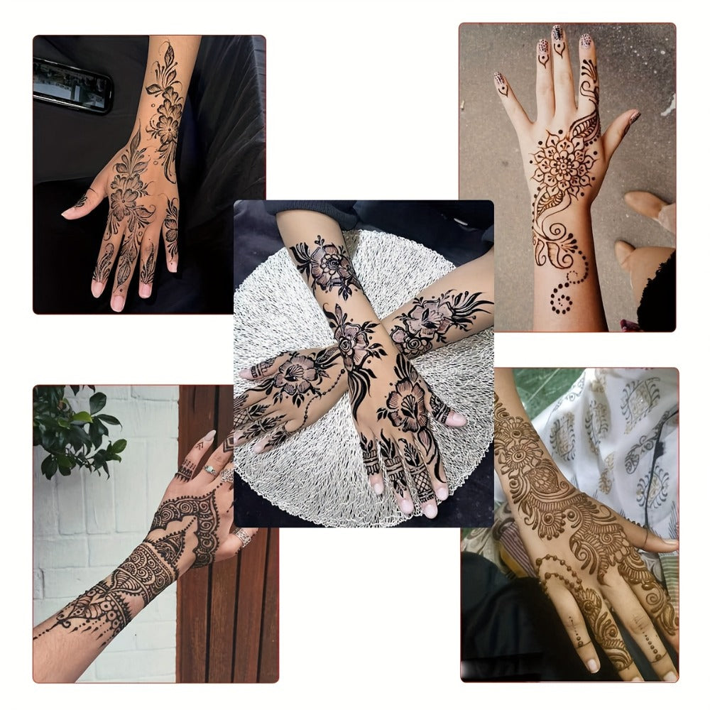 Temporary Tattoo Stencil Set 8 Sheets Reusable Hollow Floral Body Art Stencils for Airbrush Spray Paint Arms Hands Forearms Valentine Wedding Party Festival Gift Women