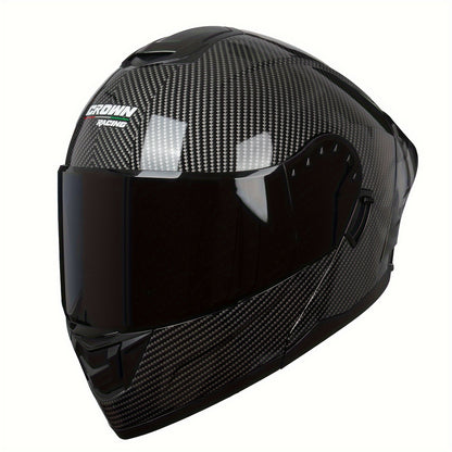 Motorcycle Helmets Modular Full Face Helmet Flip Up Carbon Fiber Pattern