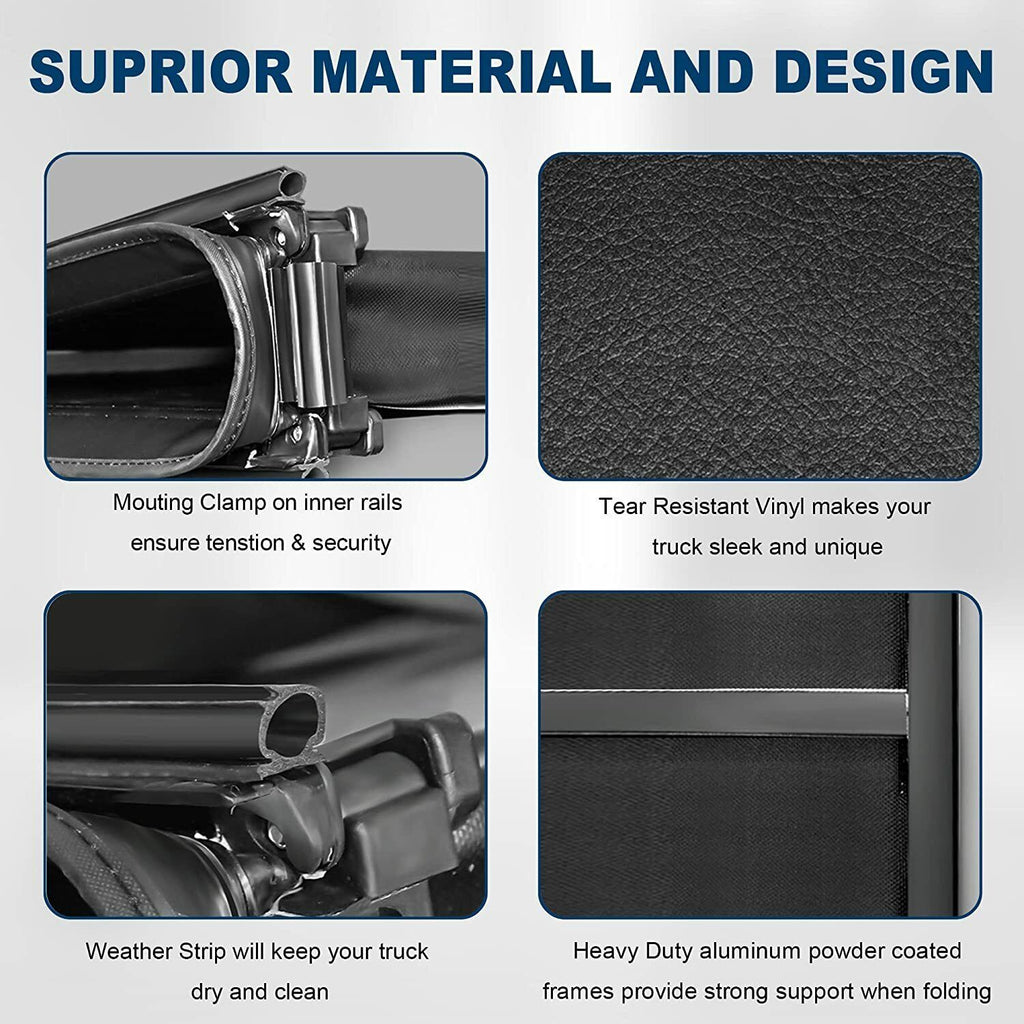 6.4FT/6.5FT 4 Fold Soft Bed Tonneau Cover For Ram 1500 2002-2026 For Ram 2500/3500 2003-2026