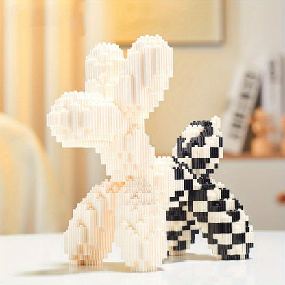 Balloon Dog Building Blocks Set – Colorful Interlocking Brick Sculpture Pop Art Home Decor Display Model for Adults Teens Art Lovers Birthday Christmas Gift 5 Colors