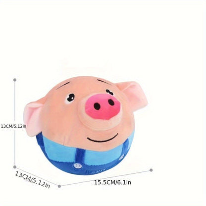 Interactive Bouncing Dog Toy Ball with Sound - Smart Electric Squeaky Pet Toy, Rechargeable Washable Jumping Ball with Recording & Music Mode for Small Medium Large Dogs