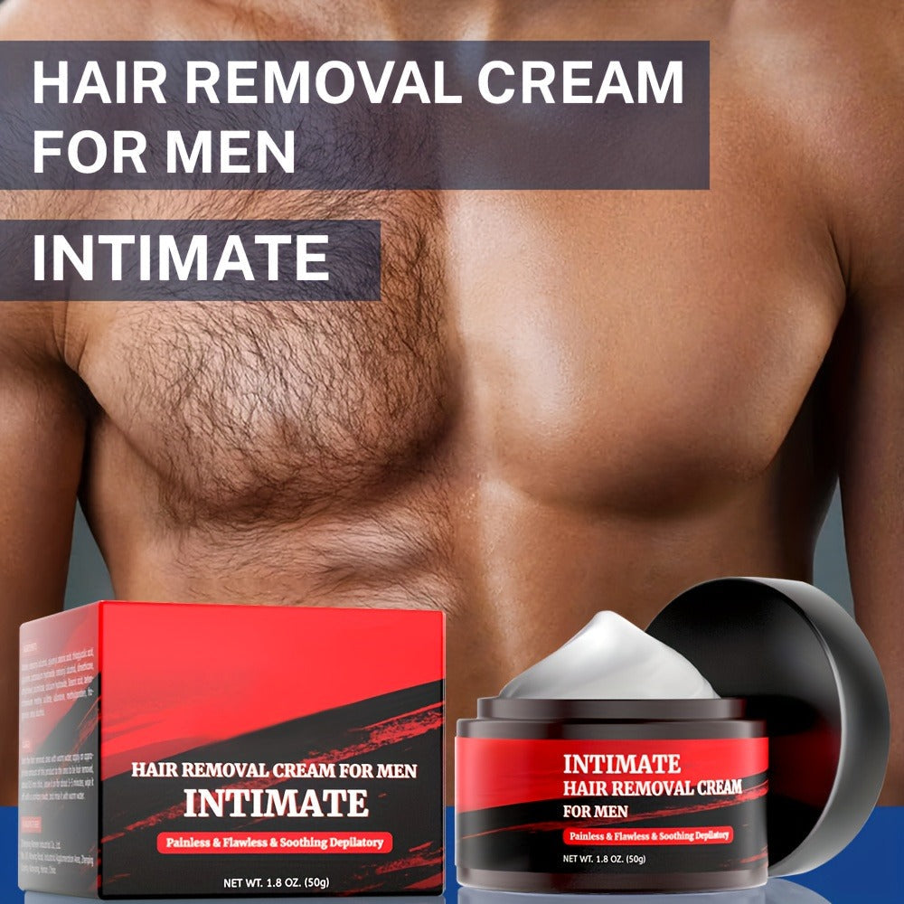 Hair Removal Cream for Men 1.8 oz 50g – Painless Gentle Depilatory for Back Chest Body & Sensitive Areas, Fast-Acting Coarse Hair Dissolving Formula, 1 3 5 Pack Razor-Free Grooming
