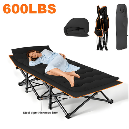 Folding Camping Cot 500/600/700 LBS Heavy Duty Portable Sleeping Bed with Mattress & Carrying Bag – Waterproof Steel Frame for Adults, Outdoor Tents, Hiking & Travel