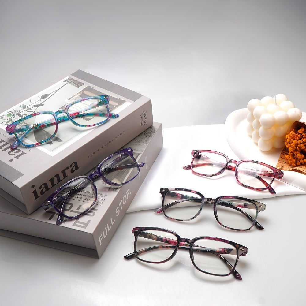 Blue Light Blocking Reading Glasses for Women 5-Pack – Stylish Computer Readers with Spring Hinges, Anti-Blue Light Lenses, Multiple Strengths 1.0–4.0x, Multicolor