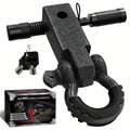 AUTMATCH 2-Inch Heavy Duty Shackle Hitch Receiver Kit - 45,000 lbs Break Strength, High-Strength Drop-Forged Towing System with Lock Pin & D-Ring Shackle for Truck,, RV, ATV, Boat Recovery ( Fit)