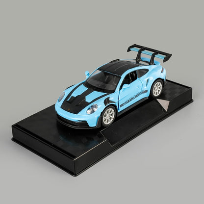 Porsche 911 Die-Cast Collectible Model for Adults – High-Detail Zinc Alloy Display Car for Home Decor Exhibitions – Birthday Christmas Gift for Car Lovers Blue White Grey Green