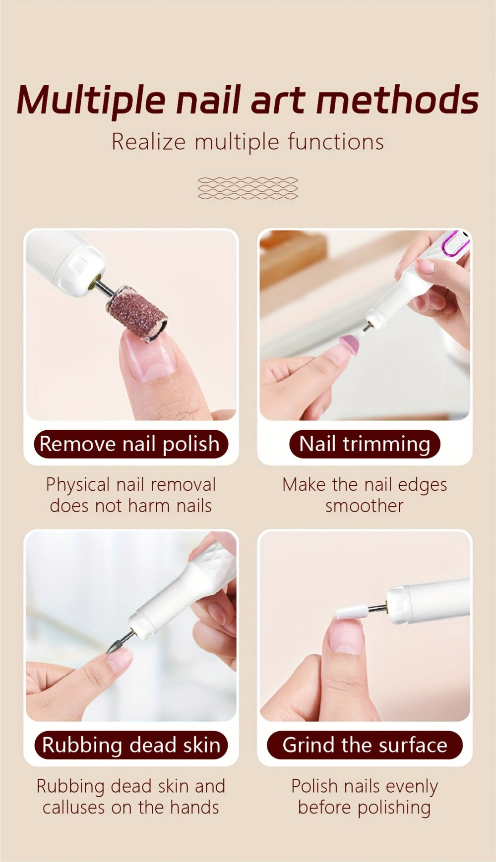 Adjustable Speed Nail Drill Machine 20000RPM with Digital Display — Portable Electric E-File for Acrylic Gel Natural Nails, Professional Nail Sander with Accessory Bits for Home & Salon Manicure Pedicure