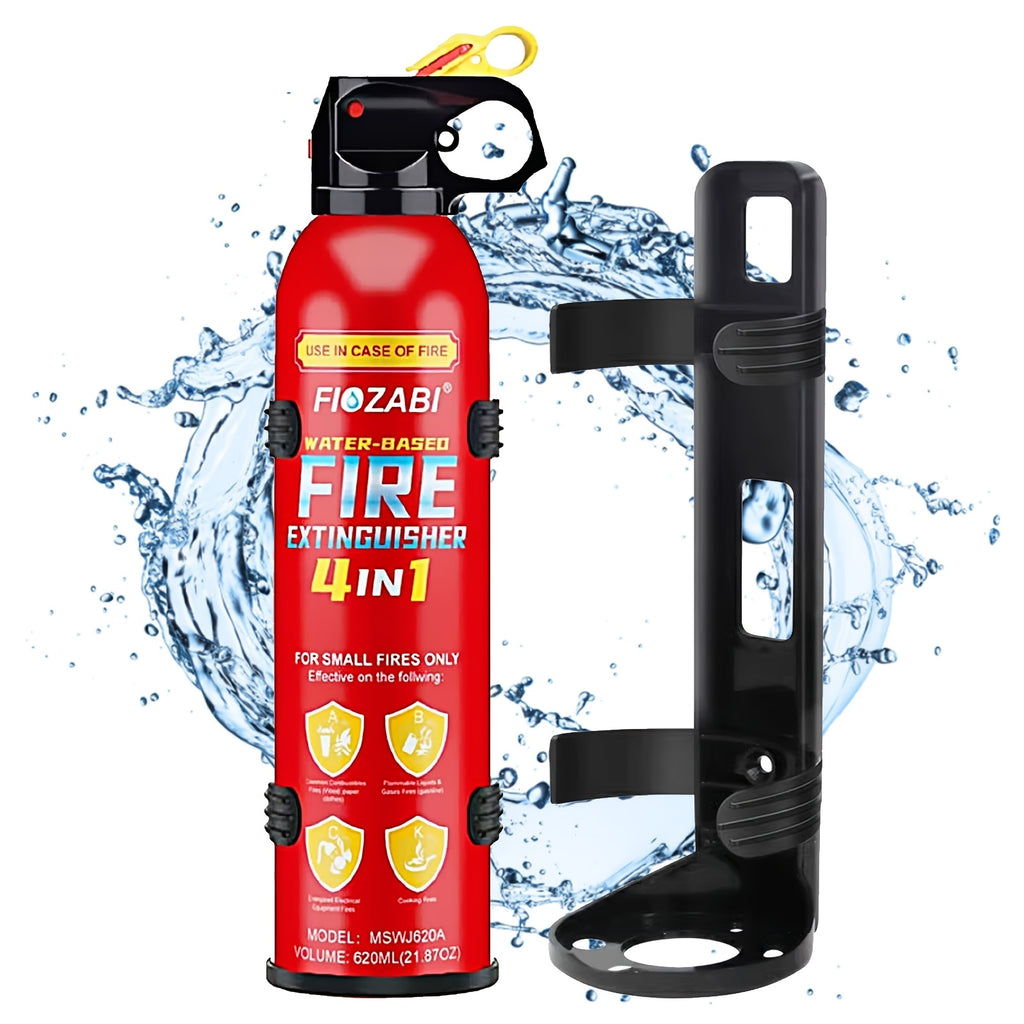 FIOZABI Portable Fire Extinguisher Spray 4 In-1 with Bracket for The House/Car/Kitchen/Garage/Home, 0.5-A:21-B:C:5K Water-Based Fire Extinguishers