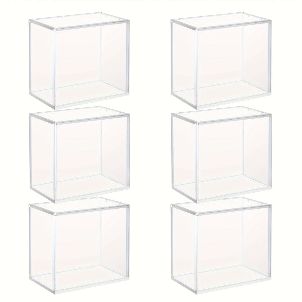 Acrylic Booster Box Display Case with Magnetic Lid – Thick 5mm Clear Protective Storage for Pokemon TCG Card Collectors, 3/4/6 Pack, 5.8"x3.5"x5.3"