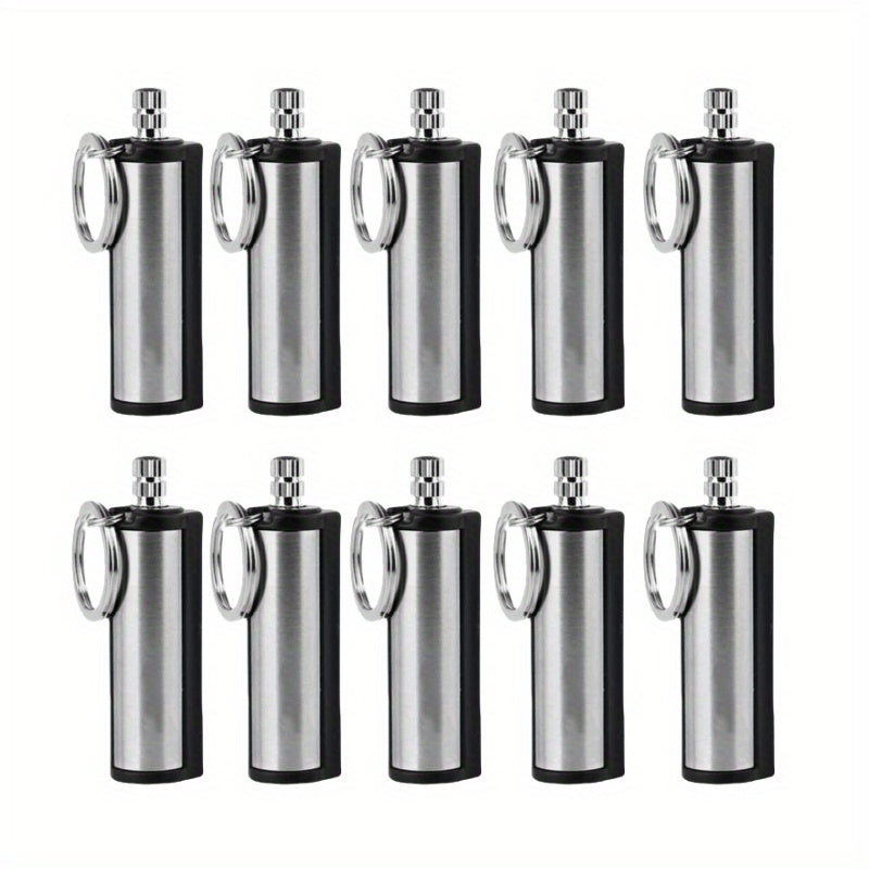 Metal Match Kerosene Lighter 10pcs, Emergency Survival Matches Multi-Functional Keychain Fire Starter for Outdoor Camping Hiking Survival Gear, Windproof Reusable Fire Starting Tools – No Lighter Fuel Included