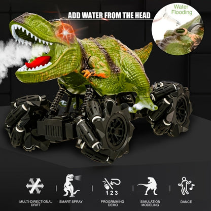 RC Monster Truck Dinosaur 2.4GHz 4WD Off-Road Remote Control Car with LED Lights Music Large Tires All-Terrain Stunt Vehicle Gift for Boys Girls Kids Ages 6+