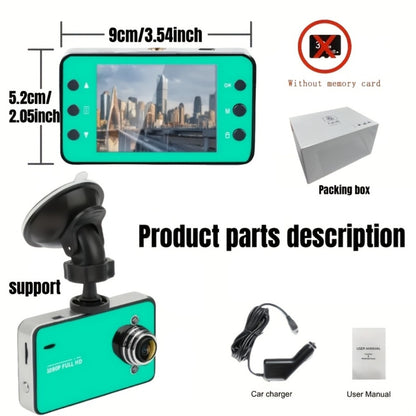 1080P Dash Cam with Night Vision & Loop Recording – 2.2" Car DVR Camera, Suction Cup Mount, Single Lens, No SD Card Required, Available in 4 Colors