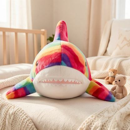 Shark Plush Stuffed Animal Mixed Colors – Cute Soft Shark Doll Couch Throw Pillow, Ocean Animal Toy Gift for Girls Kids Women Birthday Christmas Holiday