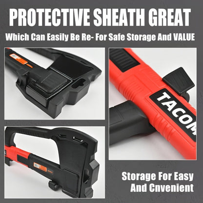 Camping Hatchet 15 Inch Splitting Axe 45 Carbon Steel with Nylon Rubber Non-Slip Handle – Teflon Blade, Blade Cover & Optional Whetstone Set for Wood Chopping, Tree Cutting, Hiking Backpacking Outdoor